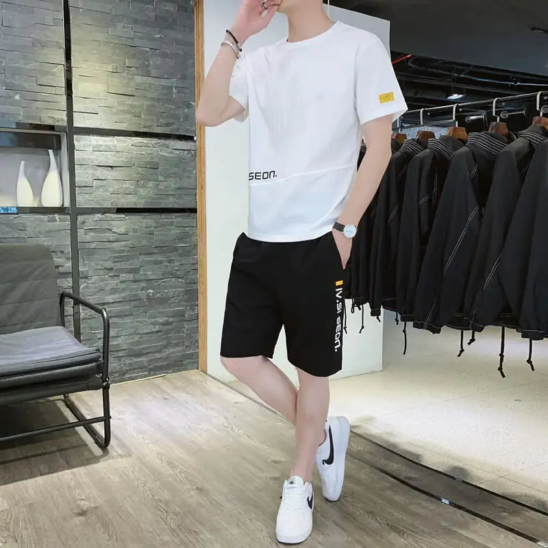Men's Ice Silk Short Sleeve T-shirt for Sports