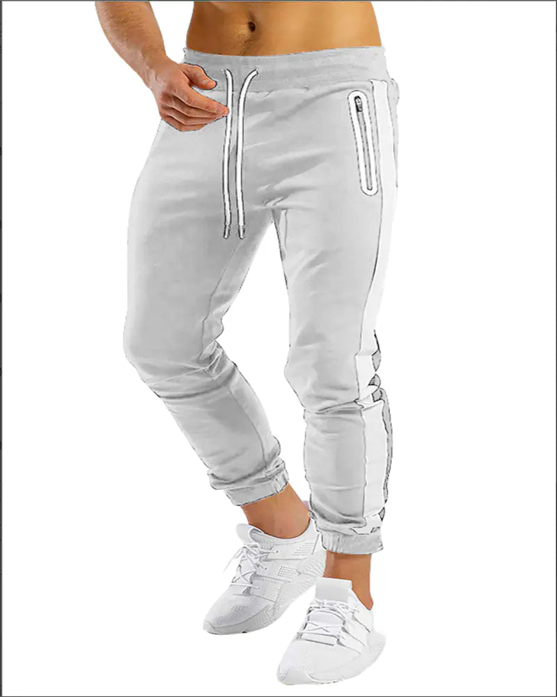Men's Trendy Running Fitness Side Contrast Velcro Trousers
