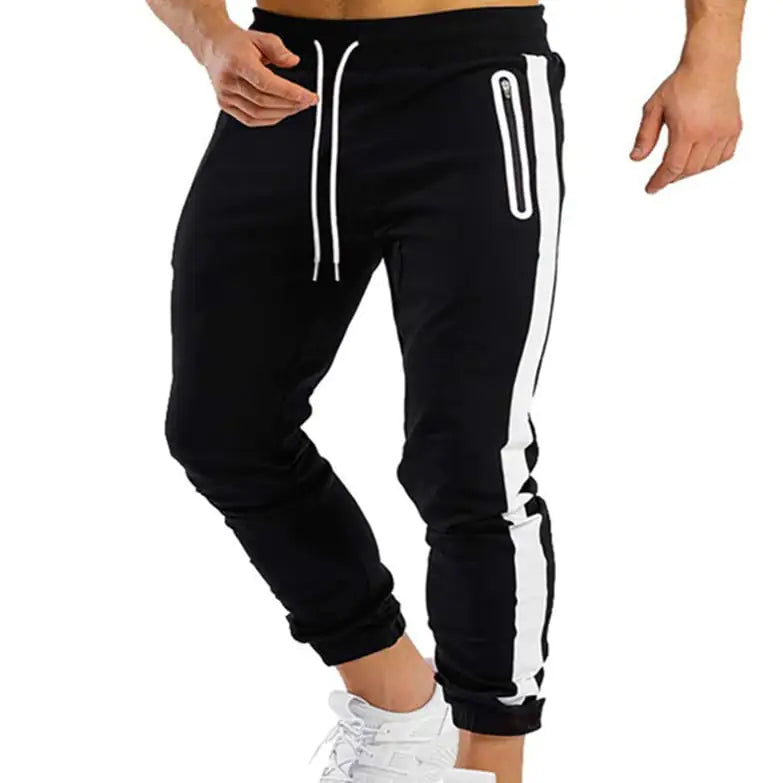 Men's Trendy Running Fitness Side Contrast Velcro Trousers