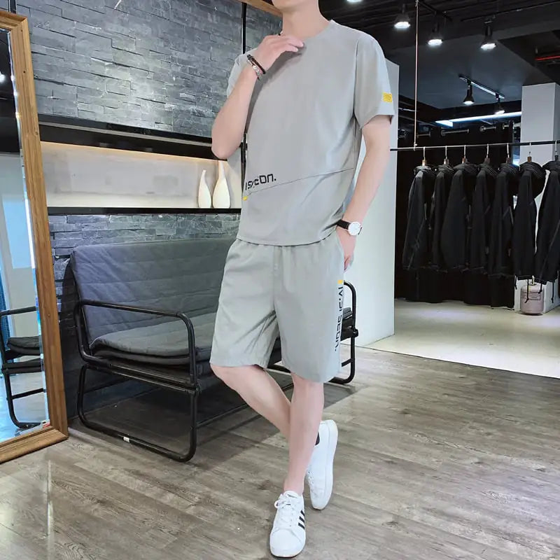 Men's Ice Silk Short Sleeve T-shirt for Sports