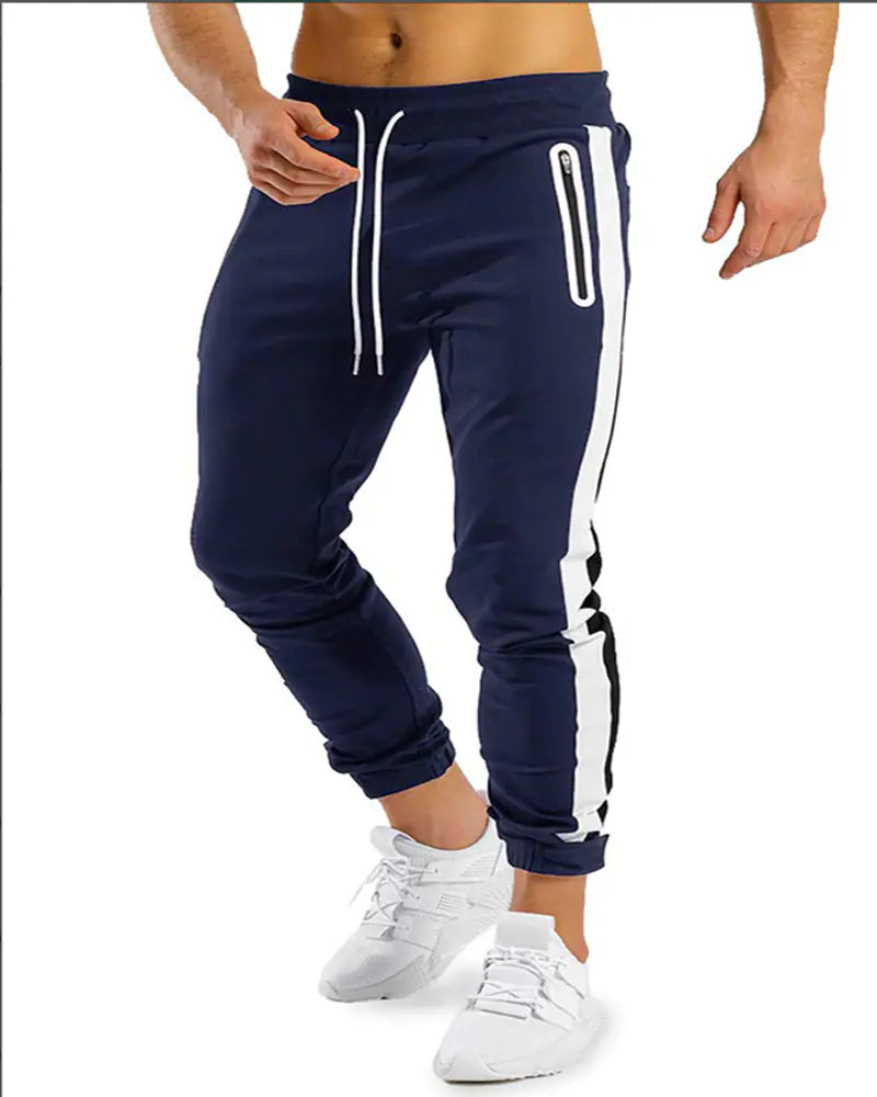 Men's Trendy Running Fitness Side Contrast Velcro Trousers