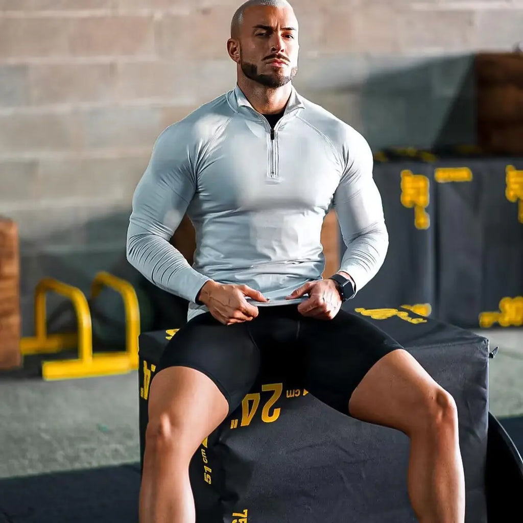 Men's Quick Dry Half Zip Sports T-Shirt