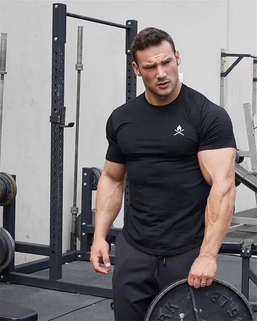 Men's Quick-Dry Round Neck Gym Shirt for Summer Sports