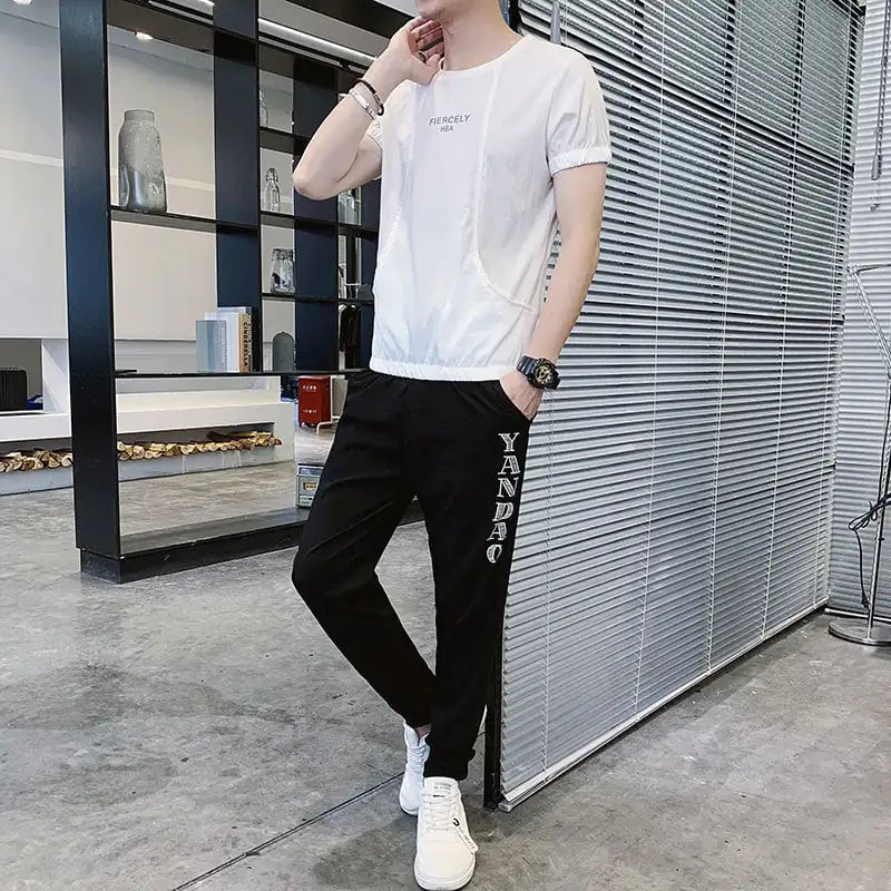 Men's Ice Silk Short Sleeve T-shirt for Sports