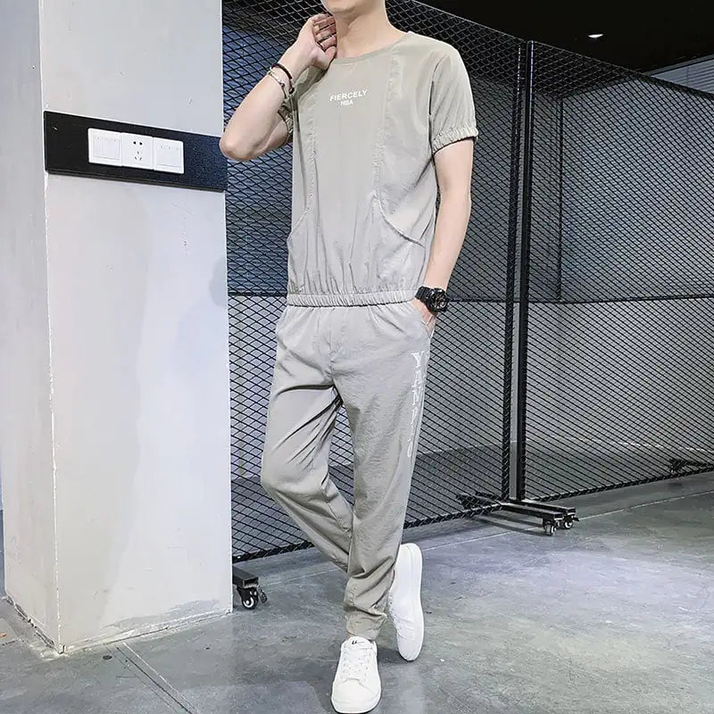 Men's Ice Silk Short Sleeve T-shirt for Sports